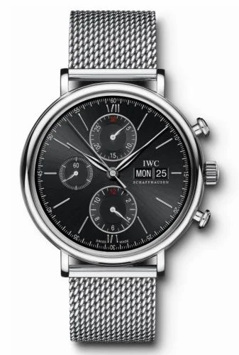 IWC Portofino Chronograph Stainless Steel / Black / Mesh IW3910-06 (IW391006)